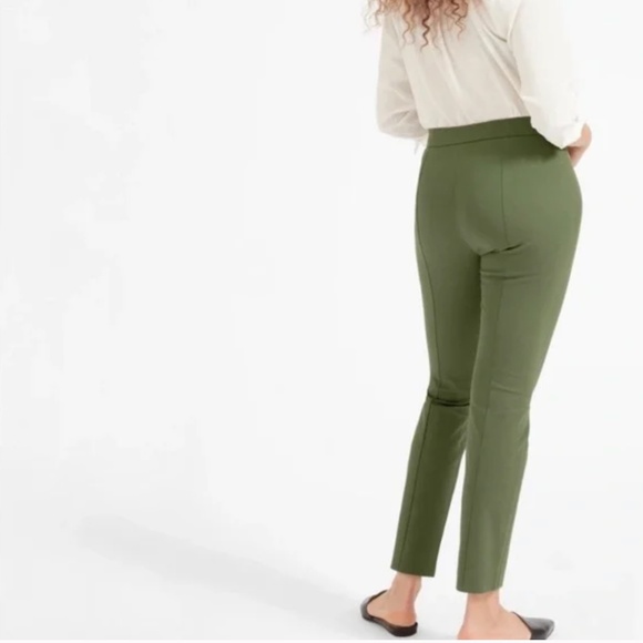 Everlane "Work Pants" Side-Zip Stretch Cotton Pants 2 • Olive Green Minimalist - Picture 2 of 9